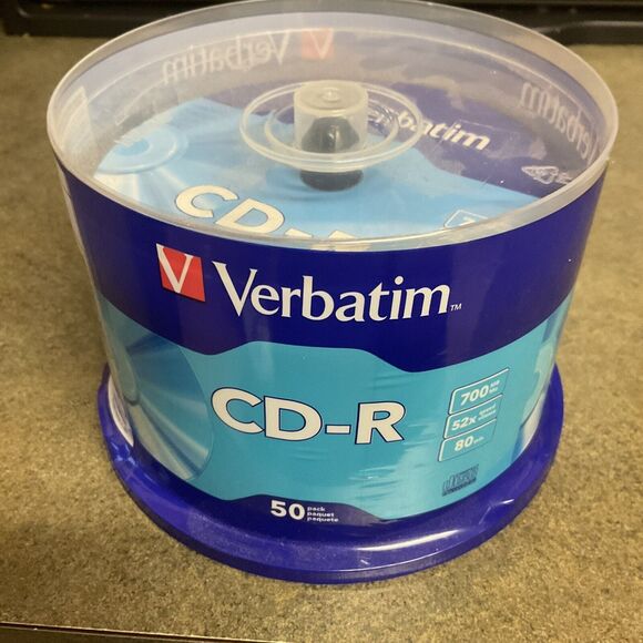 Verbatim CD-R Discs 700MB/80min 52x Spindle Silver 50/Pack 94691 - Picture 1 of 3